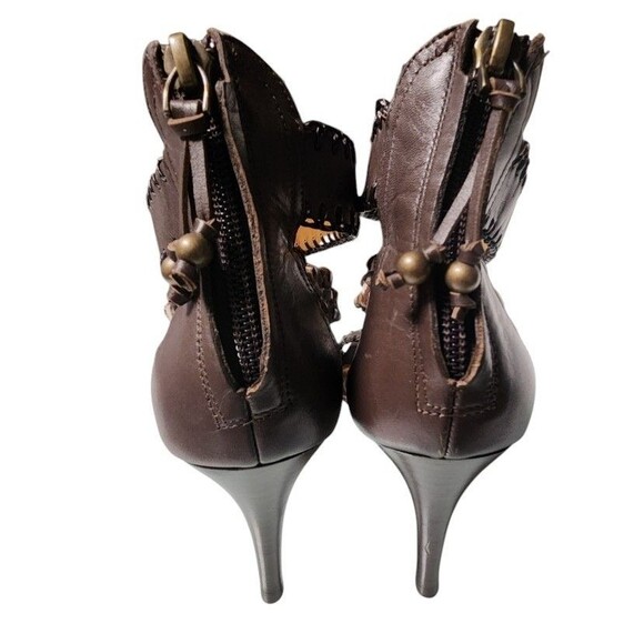 Ralph Lauren Collection Sandals in Blanket Stitched Leather and Calf Hair EU 38B - Picture 5 of 10